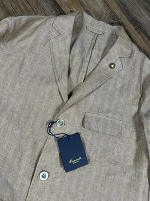 Giannetto Portofino Identity Jacket 54IT/44US Linen Jacket Pocket Safari Italy - Image 1 of 4