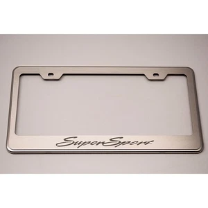 License Plate Frame Etched "Super Sport" for 2010-2013 Chevy Camaro [Stainless] - Picture 1 of 4