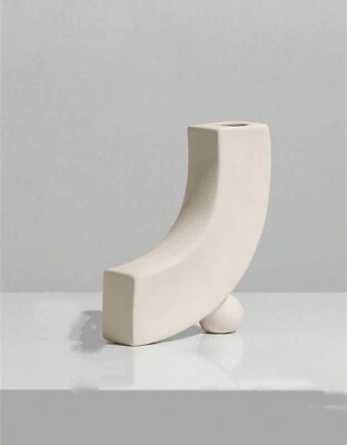 Minimal Abstract Ceramic Vase, Nordic and Boho Style Home Decor - Image 1 of 4