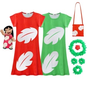 Kids Girls Lilo Cosplay Nightwear Skirts Halloween Costume Party Fancy Dress Up - Picture 1 of 27