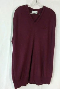 Gilet smanicato Izod uomo taglia XL bordeaux scollo a V golf vintage logo ricamato - Foto 1 di 4