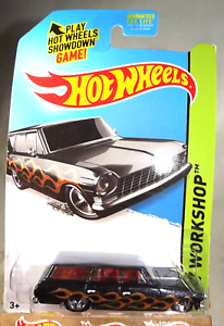 2014 Hot Wheels Toys R Us #236 Workshop '64 Chevy Nova Kombi schwarz mit 5Sp