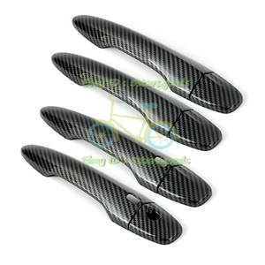 For 2014-2024 Infiniti Q50 Glossy Carbon Fiber Smart Side Door Handle Cover Trim - Picture 1 of 6