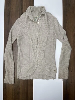 Element Womens M Beige Gray Knit Cardigan Open Front Long Sleeve - Image 1 of 4