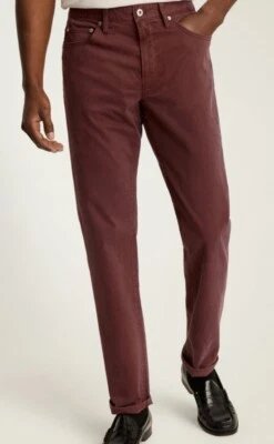 Bonobos Stretch Italian 5-Pocket Mens 35x30 Tailored Fit~ Ruby Port New V983- - Image 1 of 4