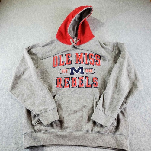 VETEMENTS Felpa con cappuccio Ole Miss uomo grigio medio cavalieri abbigliamento rebels pullover