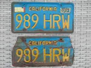 *Vintage California Blue Yellow License Plate Matching Set Pair Plates Original - Picture 1 of 6