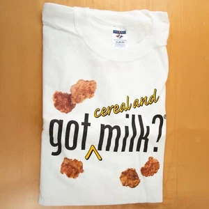 RARE Vintage Kellog's "Got Cereal and Milk?" Promotional T-Shirt NEW OLD STOCK - Picture 1 of 3