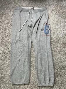 Abercrombie & Fitch Womens Grey Sweatpants Y2k Joggers Baggy Medium Patch Grunge - Picture 1 of 10