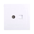 RJ45 Adapter+TV Antenna Coaxial Wall Mount Output Faceplate Panel Socket