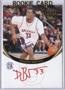 2006 Press Pass Basketball Denham Brown UConn Carta Autografata #041/100 - Foto 1 di 2