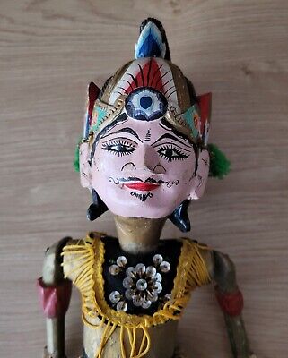 Excelente Antigua Gran Marioneta Indonesia Wayang Golek De Madera • 141.88€