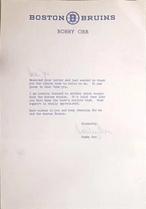 1972 BOBBY ORR FAN CLUB AUTOGRAPH LETTER NHL HOCKEY BOSTON BRUINS LEGEND WHA AHL - Picture 1 of 2