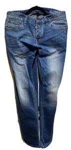Jack & Jones Mens Blue Jeans Dark Wash 170/78A Nice Denim Buttonfly Pants C Ron - Picture 1 of 12