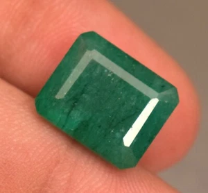 Piedra preciosa suelta certificada esmeralda facetada natural de Zambia 7,05 quilates - Imagen 1 de 5