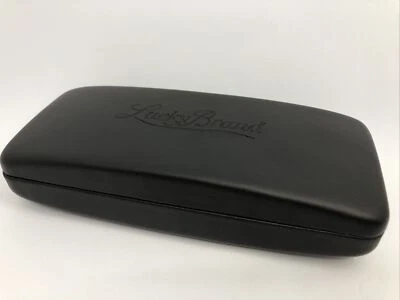 NEW Lucky Brand Black Hard Metal Clamshell Hinged Eyeglasses Case - Buy it Today