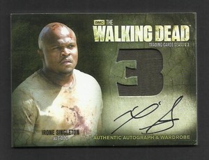 AM4 THE WALKING DEAD SEASON 3 AUTOGRAPH WARDROBE CARD IRONE SINGLETON T DOG