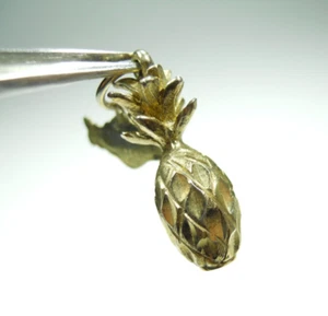 VINTAGE ANANAS HAWAII STATE CREA CHARM GOLD AUF STERLINGSILBER 925. - Bild 1 von 11