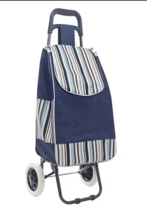 2 Wheeled Lightweight Printed Folding Shopping Trolley Luggage Cart Grocery Bag - Picture 1 of 1