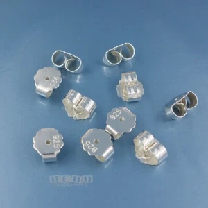 10 orejeras florales de plata esterlina maciza/pendientes embragues tuercas 6 x 7 mm #33544 - Imagen 1 de 2