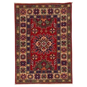 Alfombra de lana tribal tradicional kazaja oriental anudada a mano 2,1 X 2,11 Brral-3534 - Imagen 1 de 6