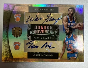 2011 Panini Golden Anniversary 24/25 Walt Frazier Earl Monroe Autographed Card - Picture 1 of 2