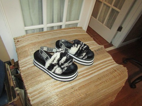 Sandali Ugg discoteca marmo slide nero bianco taglia 8 donna 1122032