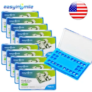 Paquete de 10 soportes dentales EASYINSMILE brackets de ortodoncia Mini Roth MBT022 345 ganchos - Imagen 1 de 15