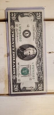 1981 Series L 20 Dollar Bill  ANGELA  Buchanan Treasurer - Image 1 of 2