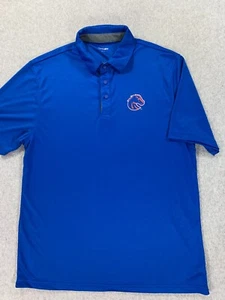 Boise State Broncos Campus Short Sleeve Polo Shirt (Men's Large) Blue - Picture 1 of 10