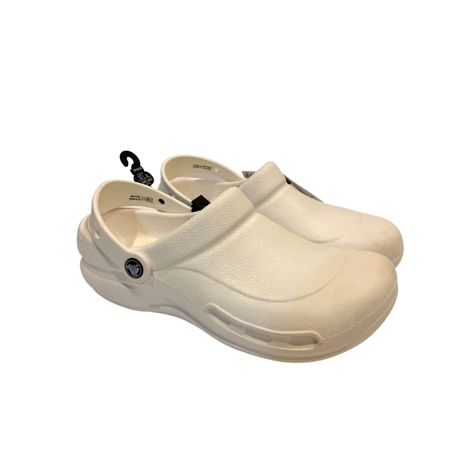 Zuecos blancos Crocs Work Specialist 10073-100 sin ventilaciones para hombre talla 7 mujer talla 9 nuevos con etiquetas Foto 1 de 1