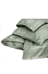 Linen Salvage Et Cie- Linen Salvage Lux Velvet Border Linen Bedding Set- King... - Picture 1 of 9