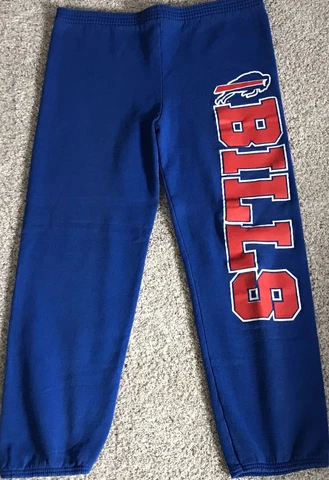 Vtg Buffalo Bills Trench Sweatpants 90s Blue Size Adult Medium HUGE  Logo Cover