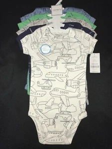 Carter's 5er Pack Little Baby Basics alle Jungen Bodys Einteiler Größe 6 Monate - Bild 1 von 5