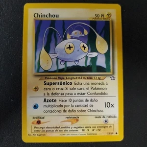 Spanish Pokemon TCG 55/111 Chinchou Unlimited Neo Genesis Common LP - Picture 1 of 2