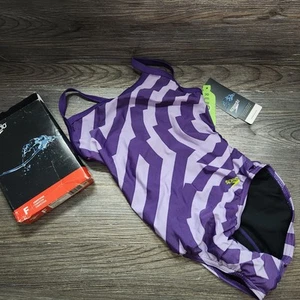 Costume da bagno Speedo ST Vortex Maze Flyback squadra viola taglia 28 donna nuovo etichette - Foto 1 di 5
