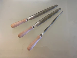 3x Hand Cut Stone Diamond Rasps with Handles 25cm Masonry & Carving - Picture 1 of 1