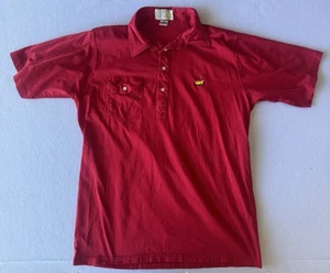 Masters Logo Red Pocket Golf Polo Shirt Mens XL Lightweight Luxury Cotton - Picture 1 of 5