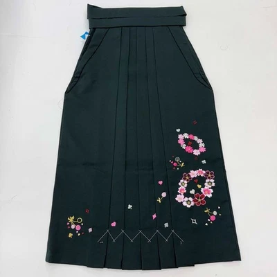 mujer Hakama 87cm S Kimono japonés ANDON PANTALONES/FALDA usado verde 4706 - Imagen 1 de 4