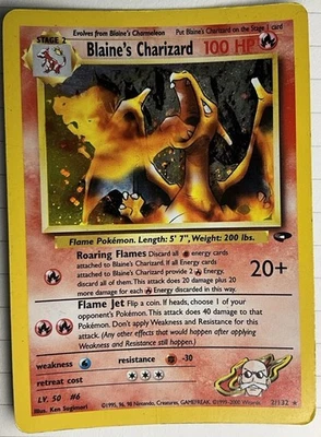Pokémon TCG Blaine's Charizard 2/132 Gym Challenge Holo Corrected - Image 1 of 4