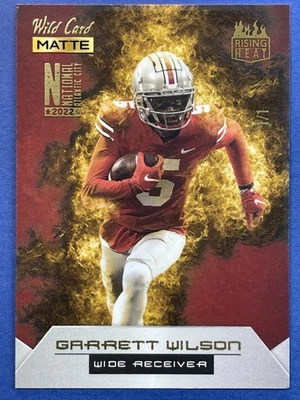 2022 Wild Card National Conv Rising Heat Red Gold Garrett Wilson 1/1 Ohio St - Image 1 of 2