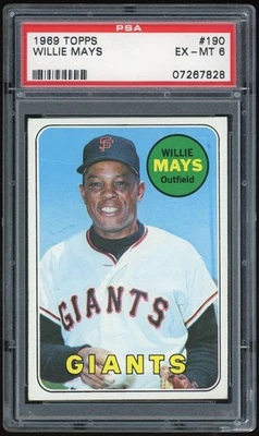 1969 Topps #190 Willie Mays PSA 6 *7828 - Image 1 of 2