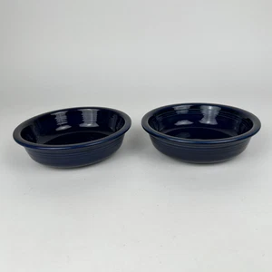 Juego de 2 cuencos de cereal Fiesta Ware azul cobalto 6 7/8" HLC Fiestaware EE. UU. - Imagen 1 de 18