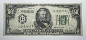1928 A $50 Federal Reserve Note, Chicago, Redeemable In Gold - Picture 1 of 2