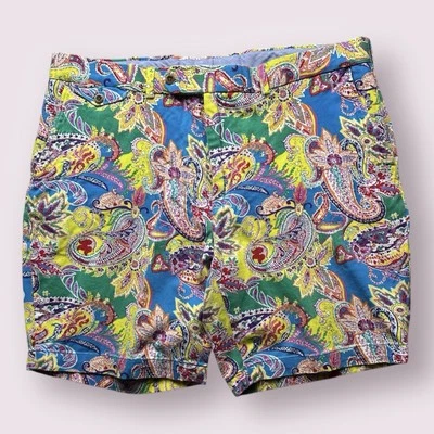 Pantalones Cortos De Colección Para Hombre Polo Ralph Lauren Golf Paisley Talla 40 Años 90 Algodón Colorido Foto 1 de 4