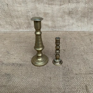 Small Brass Candle Sticks - Antique - Picture 1 of 8