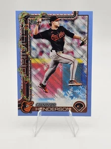 2025 Topps Holiday Gunnar Henderson #H18 Light Blue & White Glitter Orioles SP - Picture 1 of 2