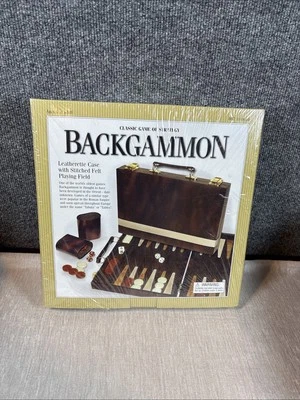 Target Brands Classic Backgammon Leatherette Case Stitched Felt 2005 087100640 - Image 1 of 3