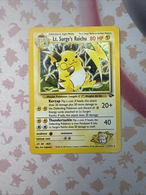 Lt. Surge's Raichu 11/132 Gym Challenge Holo - LP/MP - Image 1 of 2