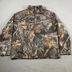 RealTree Edge Men's Size Medium Camo Hunting Outdoor 1/4 Zip Fleece Jacket - Picture 1 of 9
